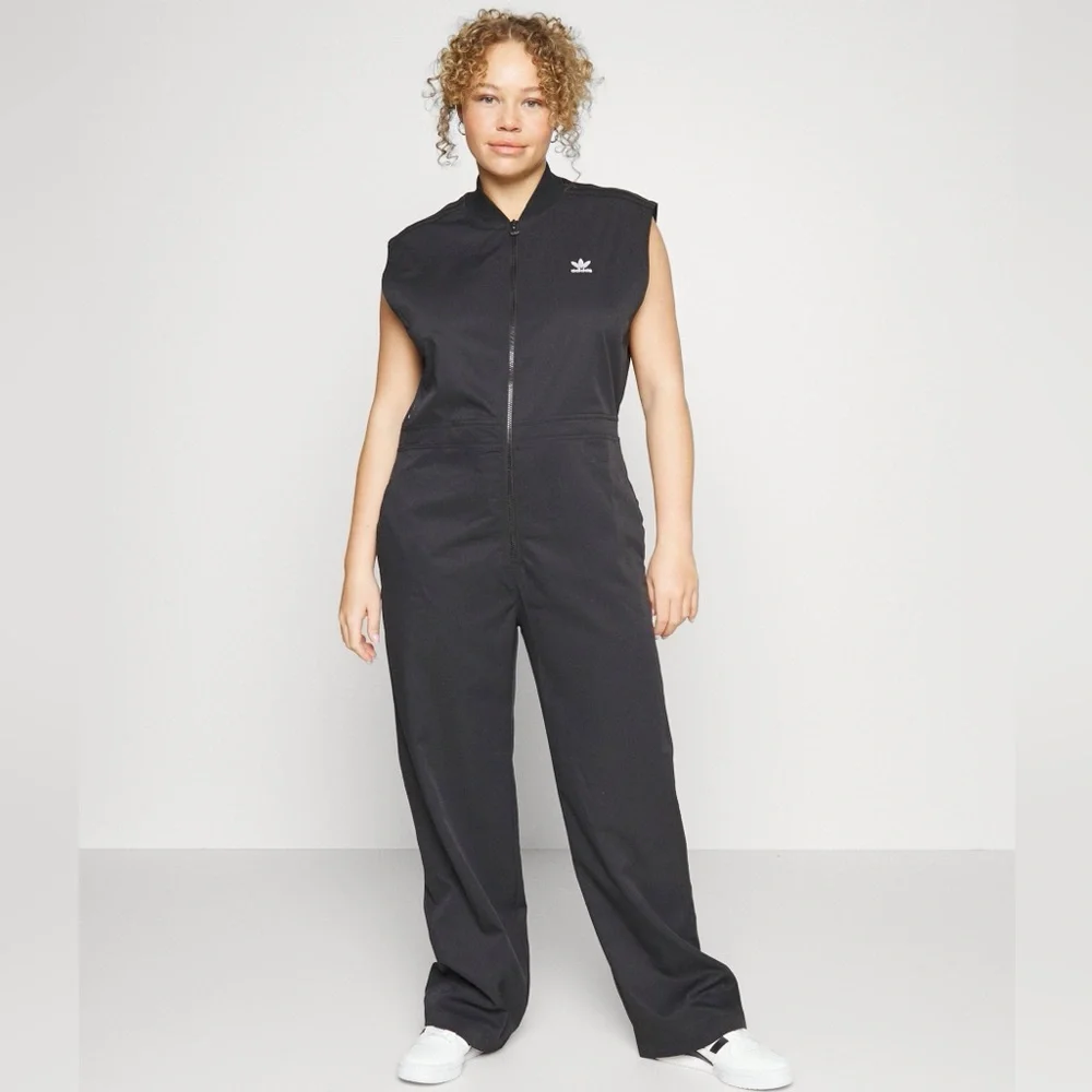 Adidas Black Zip-Up sleeveless jumpsuit with Logo - Picture 9 of 9